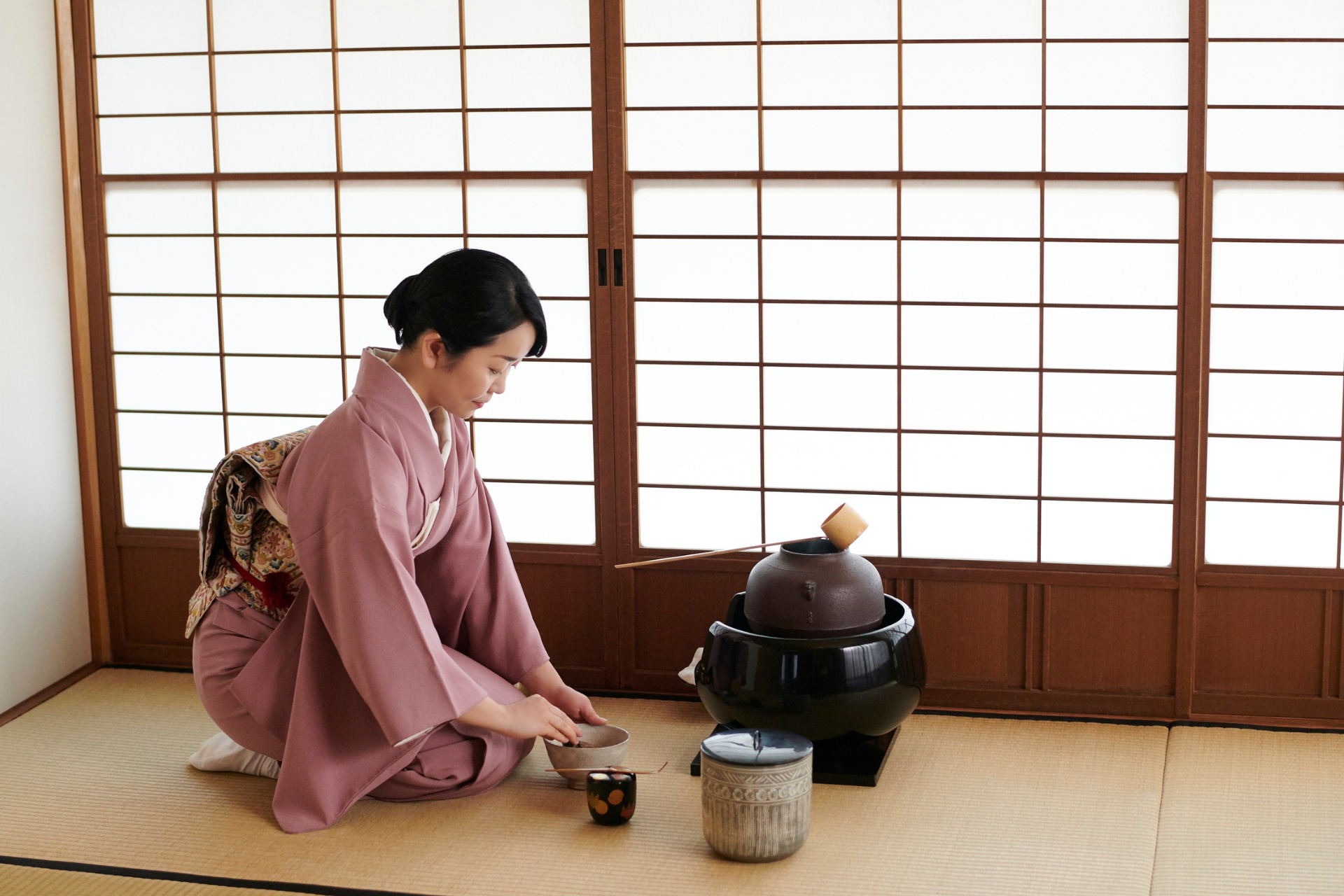 Ceremonia del té en una casa Kyo- Machiya de 100 años