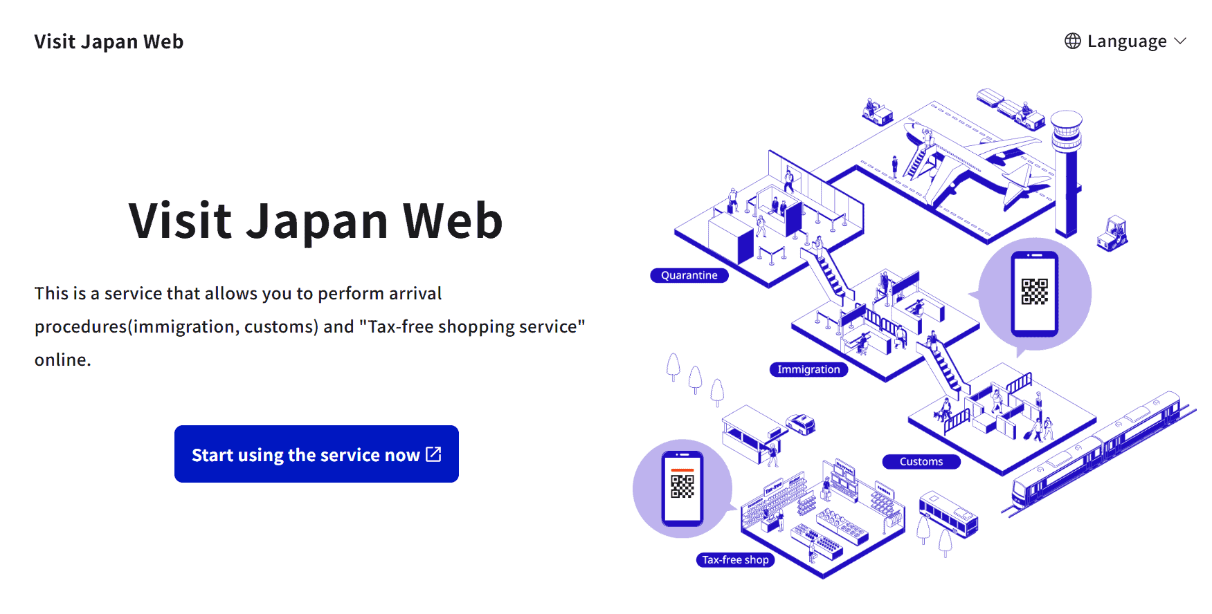 Visit Japan Web - formulario entrada Japón código QR